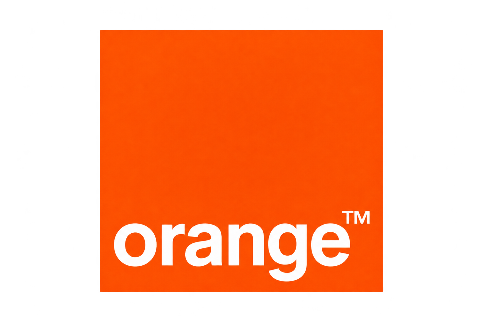 bright orange square logo